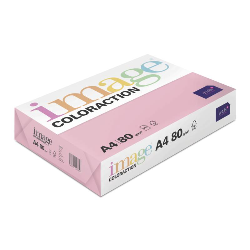 Image Coloraction kul&oslash;rt kopipapir A4 80g Coral Mid Pink 500ark/pkt