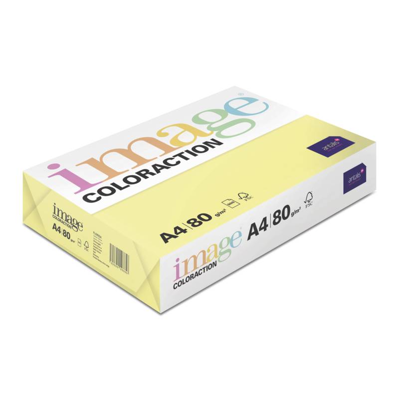 Image Coloraction kulørt kopipapir A4 80g ZG34 Lemon Yellow Florida