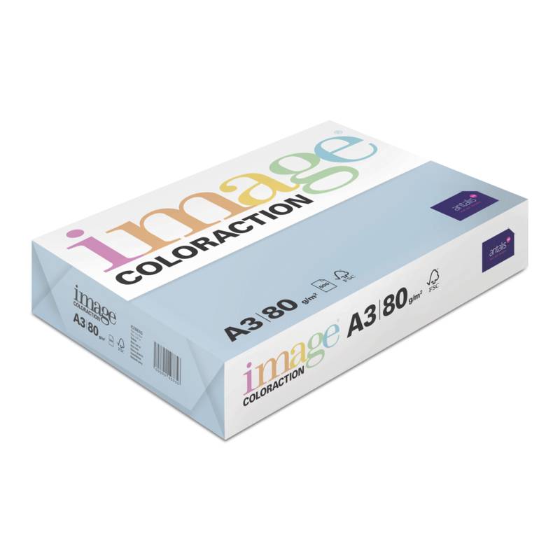 Image Coloraction kulørt kopipapir A3 80g OBL70 Iceblue Iceberg