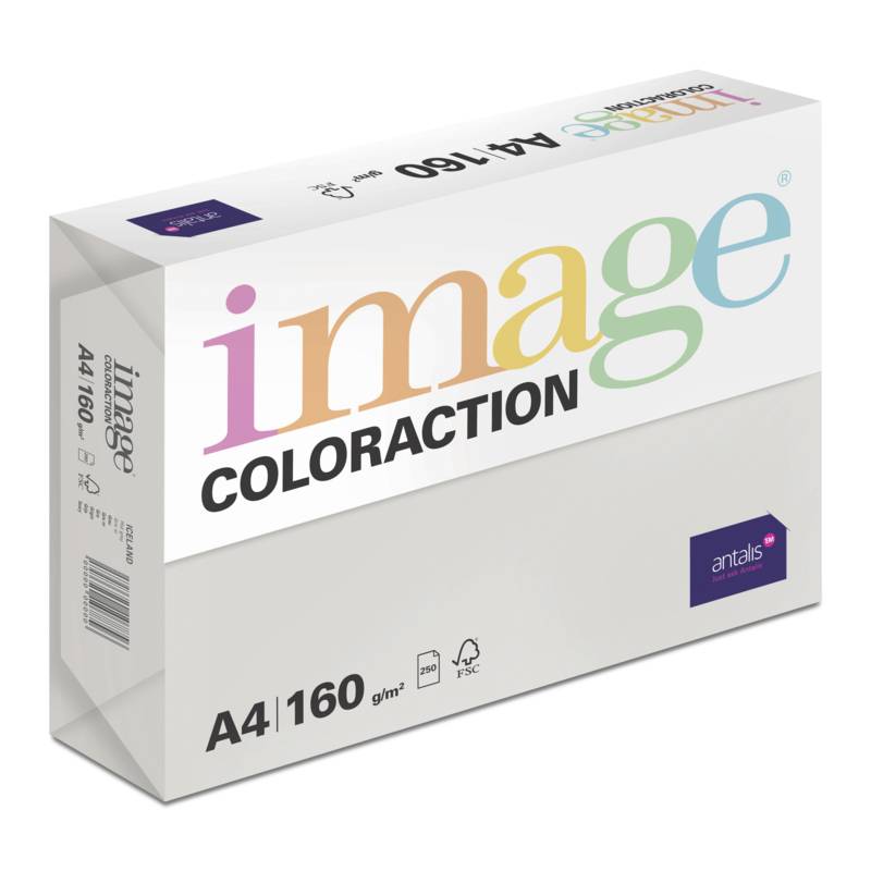 Image Coloraction kul&oslash;rt kopipapir A4 160g Iceland Mid Grey