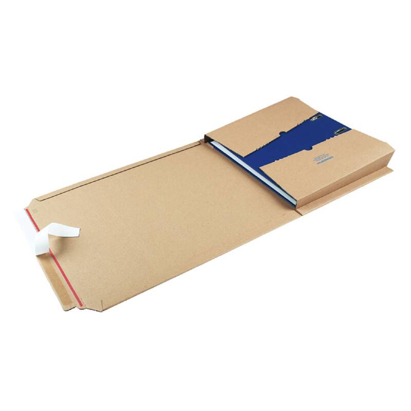 Bogomslag - Ringbindforsendelses æske Ordnerpac 320x290x35-80mm Brun
