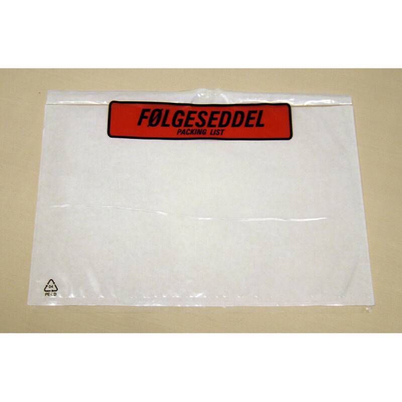 Følgeseddellommer C5 225x165mm med tryk "Følgeseddel"