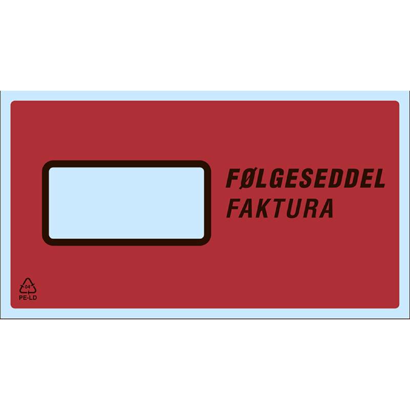 Følgeseddellommer 225x122mm med tryk "Følgeseddel/Faktura"