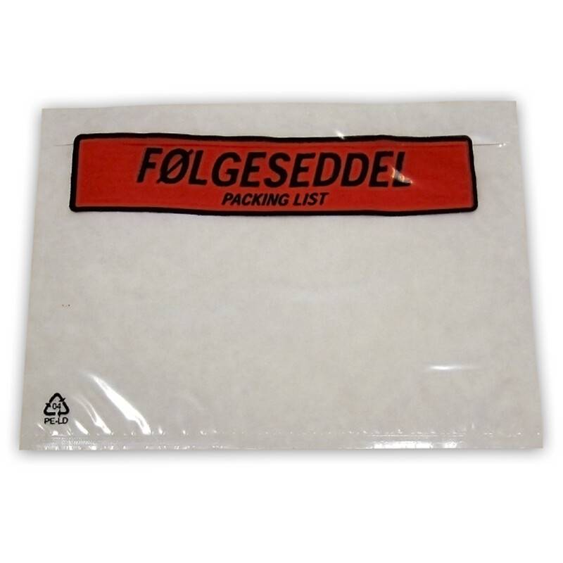 Følgeseddellommer 165x122mm med tryk "Følgeseddel"