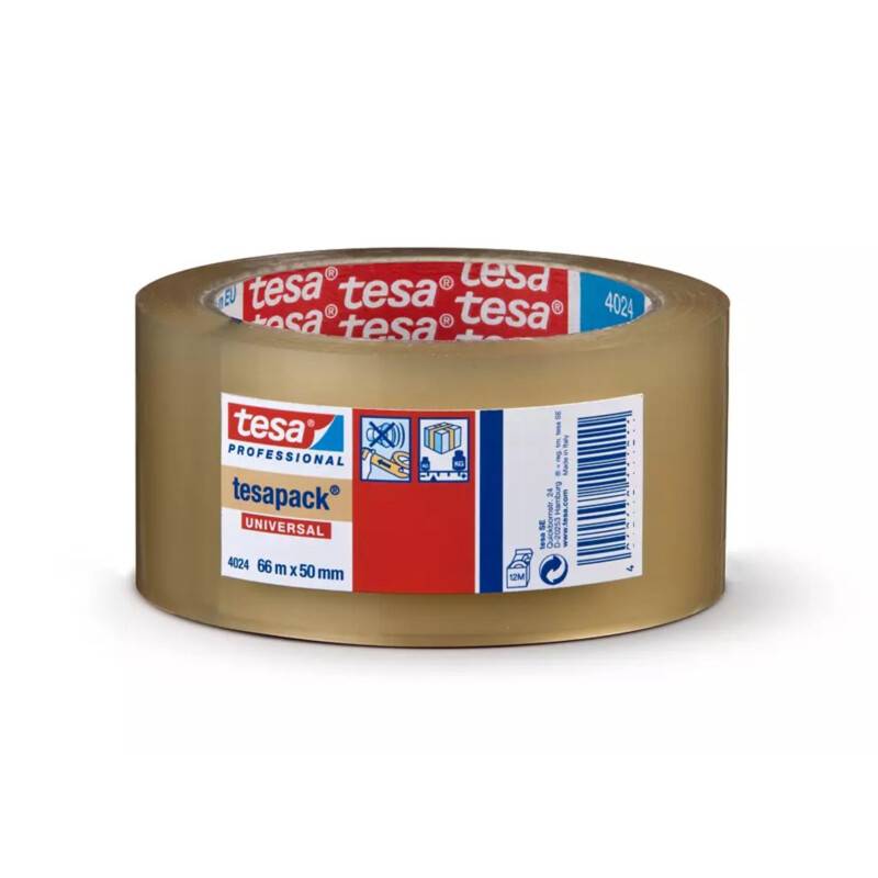 Tesa pakketape PP 28my acryl 50mmx66m 4024 klar