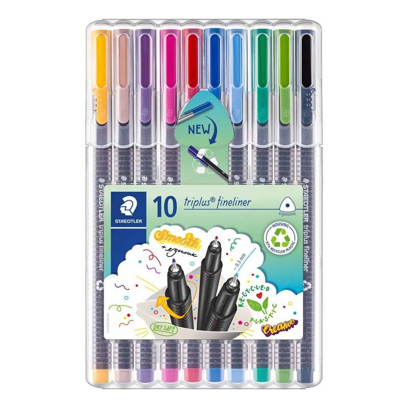 Staedtler fineliner triplus 0,3mm 334-SB10, 10 farver