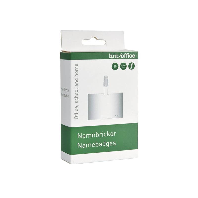 Navneskilte i bl&oslash;d plast liggende format 60x90mm