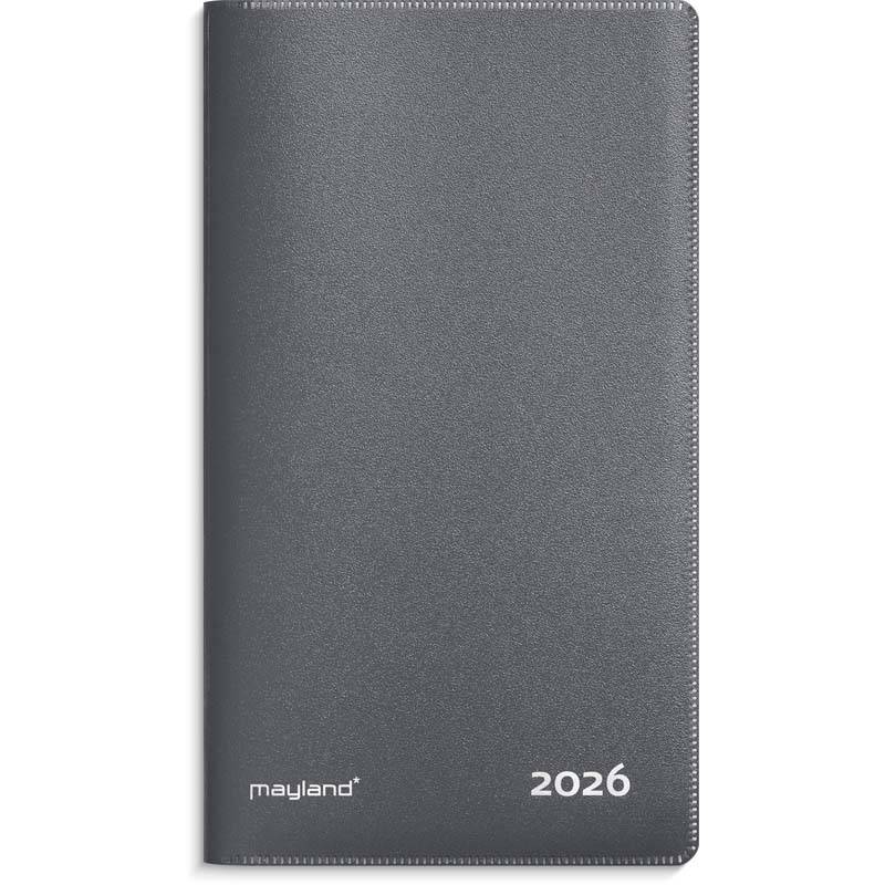 Mayland 2026 Index Planner månedskalender mørkegrå PP-plast 26090050