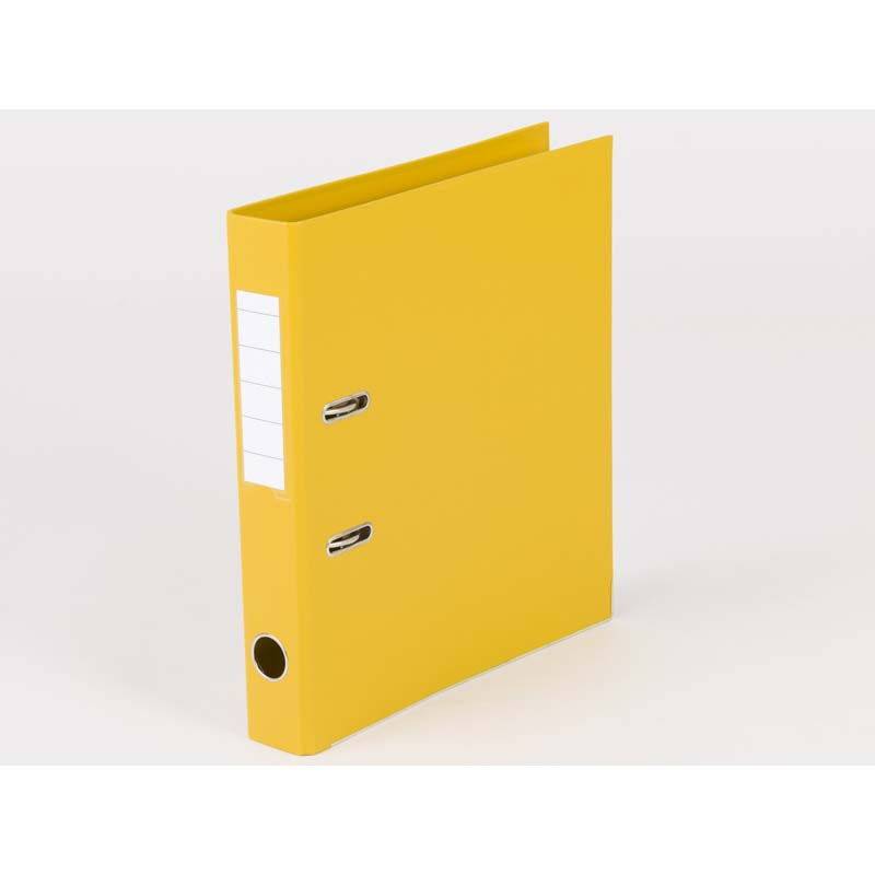 Q-line brevordner med metalskinne A4 50mm gul