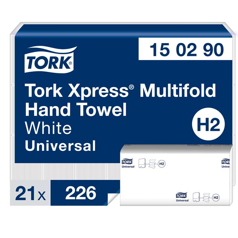 Tork Papirh&aring;ndkl&aelig;der ark Universal H2 150290 2-lags hvid 