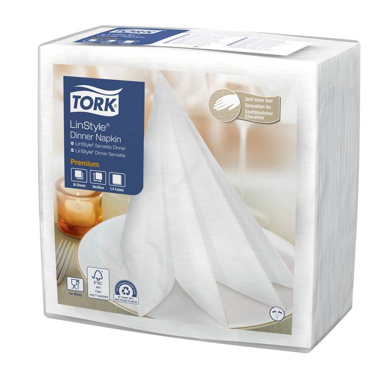 Tork Premium Linstyle 478811 middagsserviet 39x39cm hvid