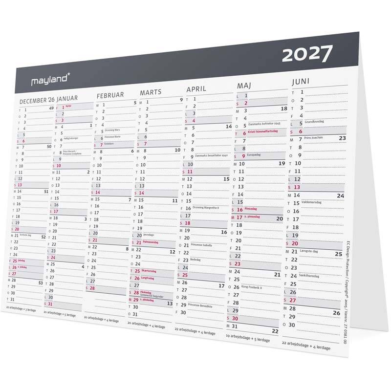 Mayland 2027 Moderne bordkalender 27058100