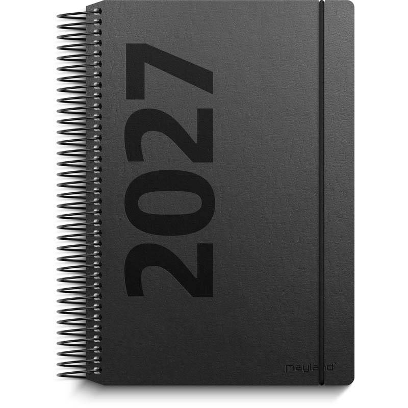 Mayland 2027 dagkalender i genanvedt karton sort 27208000