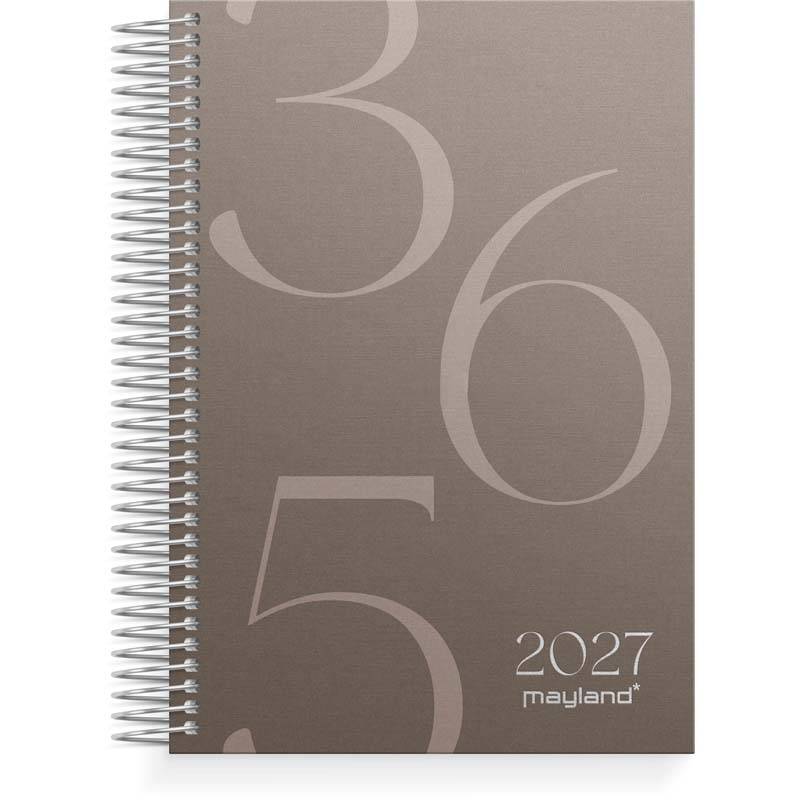 Mayland 2027 spiral dagkalender karton brun 27208020