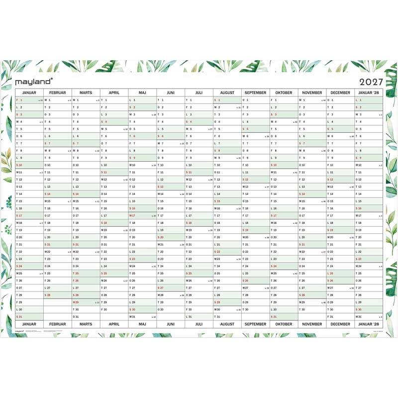 Mayland 2027 k&aelig;mpekalender whiteboard 1x13 m&aring;neder 27065600
