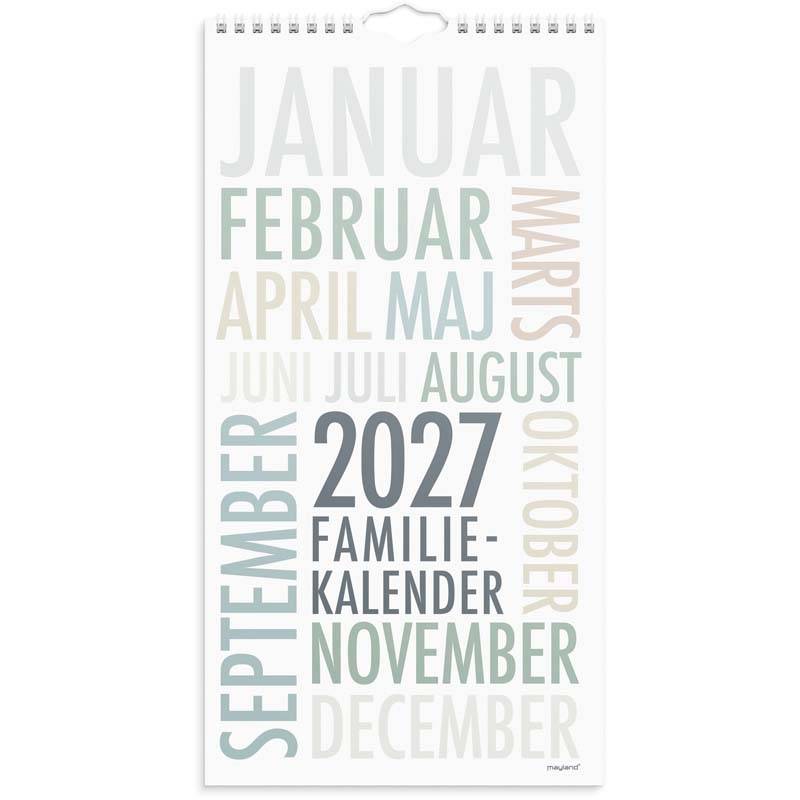 Mayland 2027 TrendArt familie v&aelig;gkalender 22x43cm 27066190