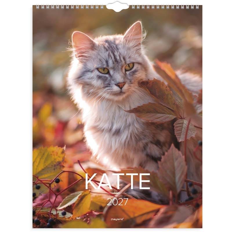 Mayland 2027 v&aelig;gkalender med katte 29,5x39cm 27066300