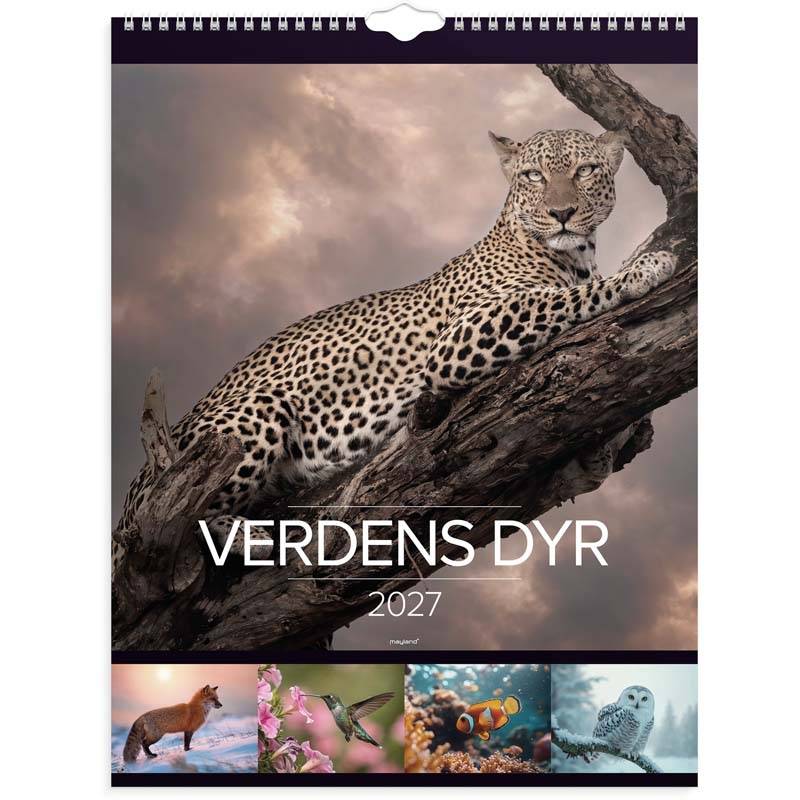 Mayland v&aelig;gkalender Verdens dyr 29,5x39cm 27066330