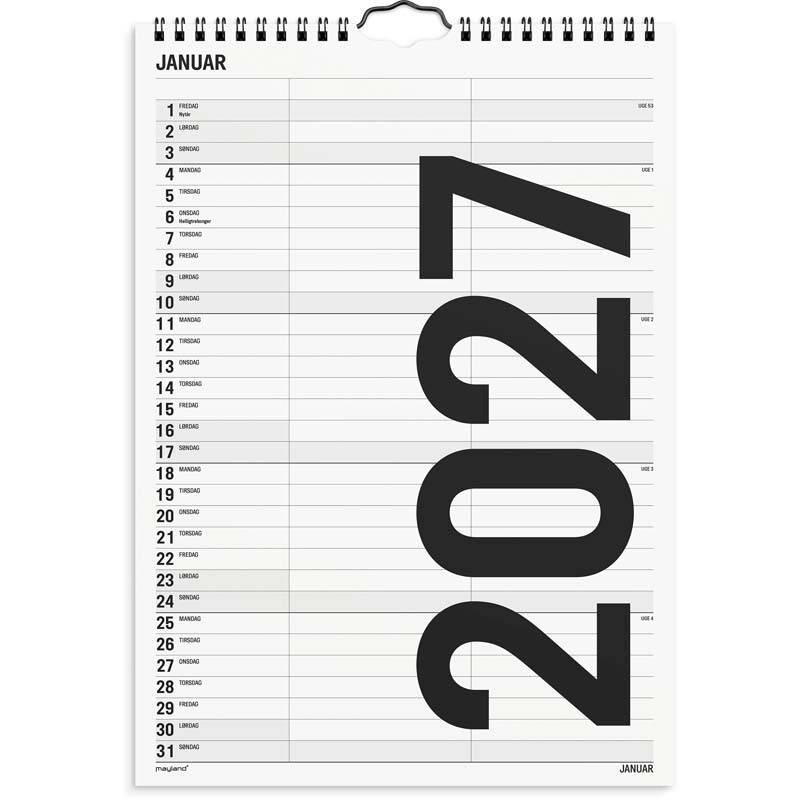 Mayland 2027 familiekalender Black & White A4 27066510