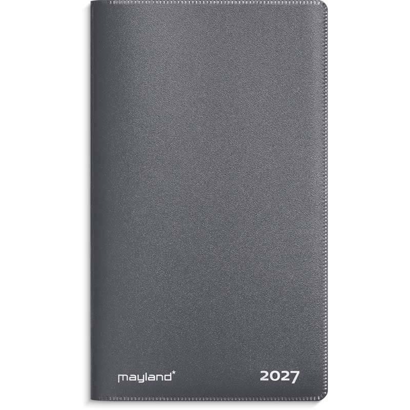 Mayland 2027 Index Mini Planner kalender 7,6x13,2cm gr&aring; 27071000