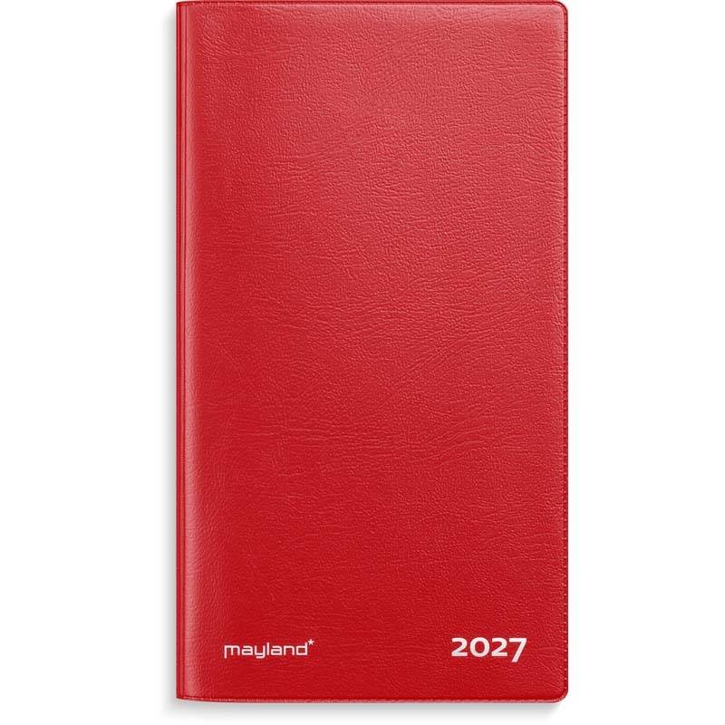Mayland 2027 Index Planner 8,8x16,6cm r&oslash;d vinyl 27090010