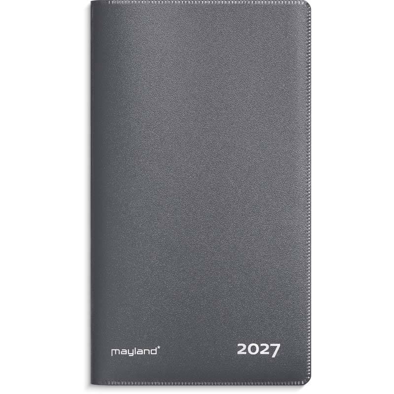Mayland 2027 Index Planner m&aring;nedskalender 8,8x16,6cm gr&aring; 27090050
