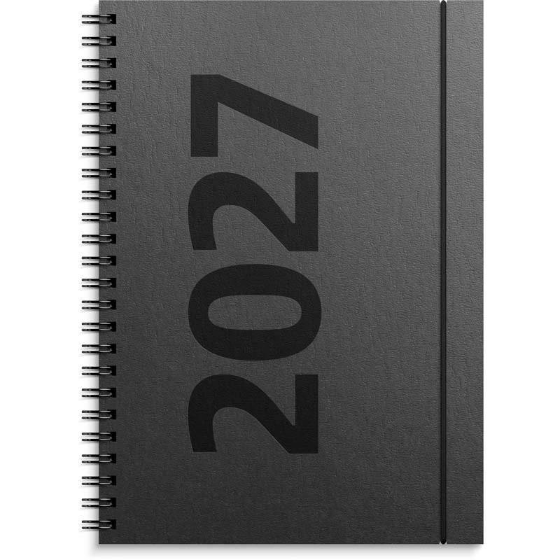 Mayland 2027 ugekalender h&oslash;jformat A5 i sort karton 27200500