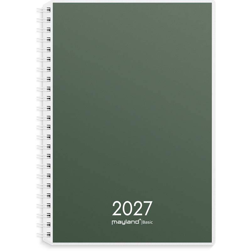 Mayland 2027 Basic ugekalender A5 h&oslash;jformat gr&oslash;n 27267000