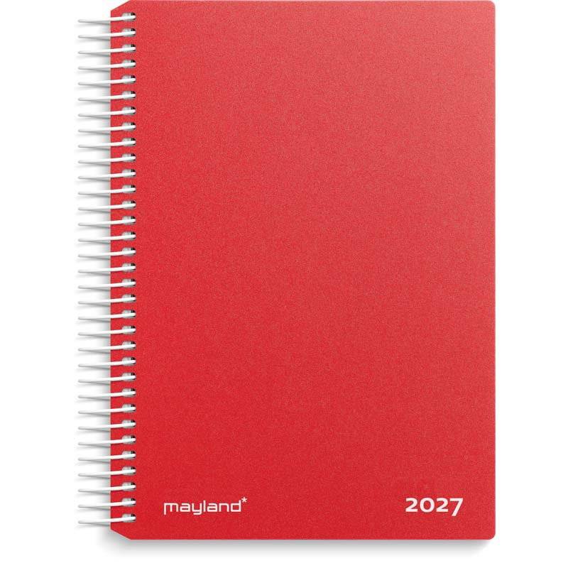 Mayland 2027 dagkalender PP-plast r&oslash;d 27210040
