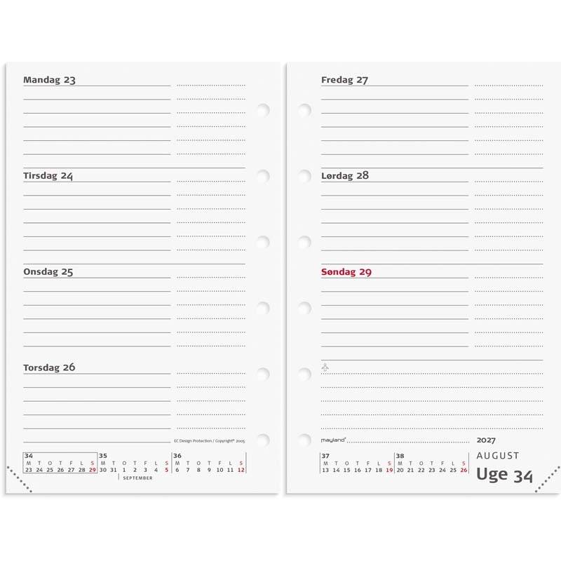 Mayland 2027 System Mini ugekalender REFILL 27355100
