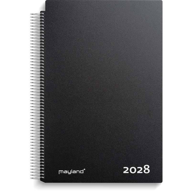 Mayland 2028 aftalekalender plast sort 28220000