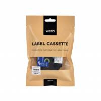 Wera labeltape AZe-241 kompatibelt 18mmx8m sort p&aring; hvid