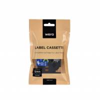 Wera labeltape TAZe-335 kompatibelt 12mmx8m sort p&aring; hvid