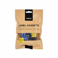 Wera labeltape AZe-651 kompatibelt 24mmx8m gul p&aring; hvid
