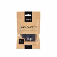Wera labeltape A45021 kompatibelt 12mmx7m hvid p&aring; sort