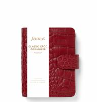 Filfax Classic Croc systemkalender Pocket r&oslash;d