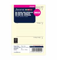 Filofax 2025 kalender refill Pocket med en uge pr opslag