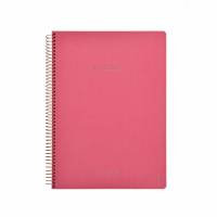 KOZO notesbog med linier A4 Premium rosa