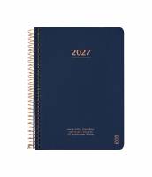 KOZO 2027 &aring;rskalender med en uge pr side A5 bl&aring;