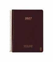 KOZO 2027 &aring;rskalender med en uge pr side A5 brun