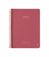 KOZO 2027 &aring;rskalender med en uge pr side A5 pink