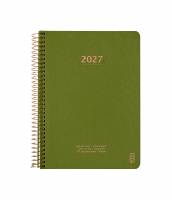 KOZO 2027 &aring;rskalender med en uge pr side A5 gr&oslash;n