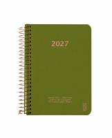 KOZO 2027 &aring;rskalender med en uge pr side A6 gr&oslash;n