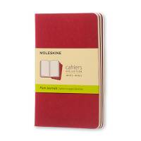 Cahier Journal Olinjerad Pocket Rød 3-Pak