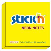 Notesblok 76x76 100 Blad Neon Gul