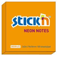 Notesblok 76x76 100 Blad Neon Orange