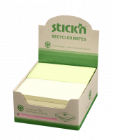 Stick'n notesblok 76x127mm Recycled, assorterede farver