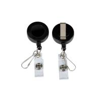 Office kortholder med yoyo sort, pakke med 10 stk