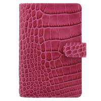 Filofax Classic Croc Compact Personal læder kalenderomslag fuchsia