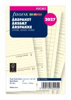 Filofax 2027 kalender refill Pocket &aring;rspakke med en uge pr opslag